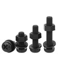 Black Nylon Round Head Phillips Screws And Nuts Kit With Flat Washers Plastic Pan Two Piece Hardware Set DIY Ready For Indoor And Outdoor Projects Durable Easy Install And Strong Threads For Quick Adjustments, black screw set