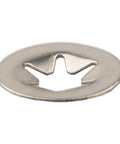 Close-up of a single 304 stainless steel internal tooth star lock washer, part of the Lock Washer Kit For Gearheads with assorted sizes.