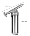 Manual 80cc Grease Gun Portable Alloy With Lock On Coupler For Automotive And Industrial Use, showing dimensions and design
