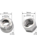 Premium Heavy Duty ER20A Collet Clamping Nut For CNC Milling Machines Kicks Off Vibrations And Holds Tight Like Gangbusters Balanced Silver Steel Precision Holder Tool showing dimensions and detailed view.