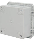 Junction Box Weatherproof Outdoor Enclosure IP67 ABS Plastic Dustproof Waterproof With Hinged Grey Clear Cover And Stainless Steel Buckles Rugged 17.7 By 13.8 By 7.9 Inch Project Box For Electrical Gear