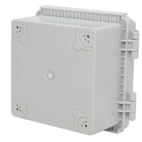 Junction Box Weatherproof Outdoor Enclosure IP67 ABS Plastic Dustproof Waterproof With Hinged Grey Clear Cover And Stainless Steel Buckles Rugged 17.7 By 13.8 By 7.9 Inch Project Box For Electrical Gear