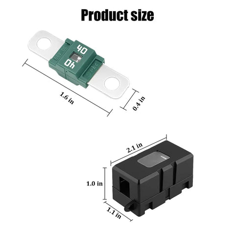 Rugged 40 Amp Ami Or Midi Fuse Holder Kit With Cover Two Pack Bolt On Car Fuse Block For Trucks Buses And Rig Maintenance Plug Play Auto Electrical Part That Takes The Heat Like A Pro, showing size details.