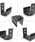 2 Pack Barn Door Bottom Floor Guide With Extend Bracket Wall Mounted Adjustable Flush Bottom Matte Black
