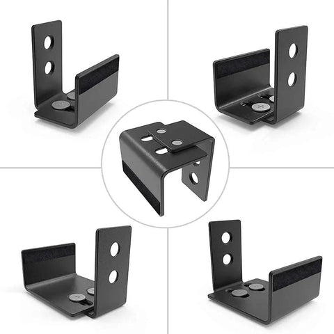 2 Pack Barn Door Bottom Floor Guide With Extend Bracket Wall Mounted Adjustable Flush Bottom Matte Black