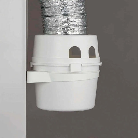 Indoor Clothes Dryer Vent Kit With 4 Inch By 5 Foot ProFlex Duct, plastic lint reservoir attached for indoor venting
