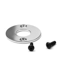 Radio Control Car Transmission Upgrade Kit With Low Noise Belt Drive Conversion For TT02 1 To 10 Scale Radio Control Cars CNC Machined Gears System Durable High Precision Parts To Boost Power Transfer And Smooth Shifts. silver CNC machined RC gearbox plate with two black screws