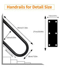 Tough As Nails U Shaped Wall Mounted Grab Bar For Stairs With Nonslip Grip Easy Install Door Jmb Corner Safety Handrail dimensions and details.