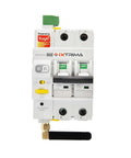 WiFi Circuit Breaker 2 Pin 16A With Tuya Smart Remote Control For Control Cabinets, rustic gray, din rail mount design.