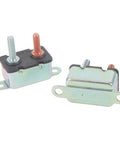 Built Tough Auto Reset Circuit Breaker 50 Amp 12V 24V Stud Bolt Mount, featuring stud bolts and sturdy metal casing.