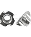 50 Piece Zinc Steel T Nuts Set With Four Jaw Tee Prong Serrated Thread Inserts For Wood And Metal Sheets M3 Size Ideal For Home DIY Projects