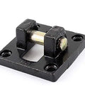 Heavy Duty 14mm Pin Pneumatic Cylinder Rod Pivot Clevis Mounting Bracket With 4 Bolt Holes For Cylinder Systems Industrial Grade Mounting Plate Reliable 4 Bolt Pattern Built To Last For Actuators, black metal