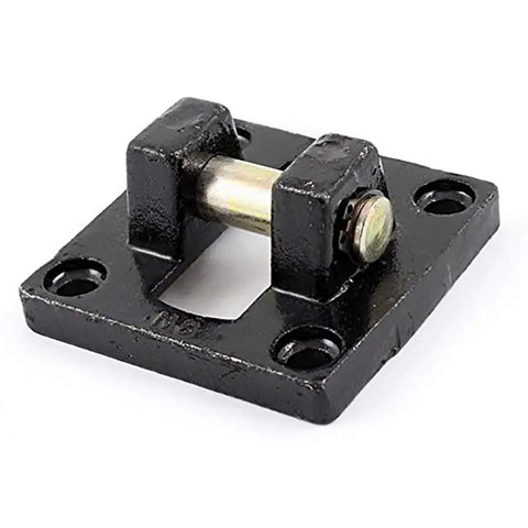 Heavy Duty 14mm Pin Pneumatic Cylinder Rod Pivot Clevis Mounting Bracket With 4 Bolt Holes For Cylinder Systems Industrial Grade Mounting Plate Reliable 4 Bolt Pattern Built To Last For Actuators, black metal