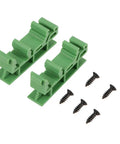 Ten Pack DIN Rail PCB Mounting Brackets For 35mm C45 Rails Green Clips For DIY Electrical Projects Durable Holder Carrier Mounting Clips Easy Snap In Includes Ten Sets For Secure PCB Mounting with screws