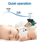 Heavy Duty 3 Speed Hot Water Circulation Pump For Households And Mansions Food Grade Stainless Steel Build showing quiet operation next to sleeping baby.