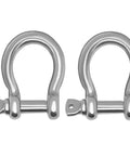 Two Pack Three Eighth Inch Screw Pin Anchor Shackle Premium 304 Stainless Steel Heavy Duty rigging tool for marine use