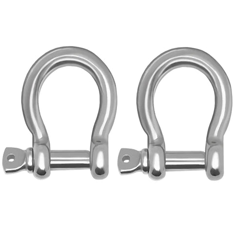 Two Pack Three Eighth Inch Screw Pin Anchor Shackle Premium 304 Stainless Steel Heavy Duty rigging tool for marine use