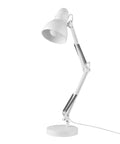 28 Inch Swing Arm Architect Desk Lamp Matte White With Rotary Switch On Shade Partially Adjustable Arm Go To Modern Industrial Lighting
