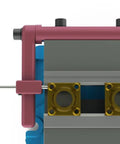 Low Profile Double Side Cnc Milling Vise Stop With Rotating Arm For 6 Inch Jaws hardened steel workholder, top view showing jaw positioning details.