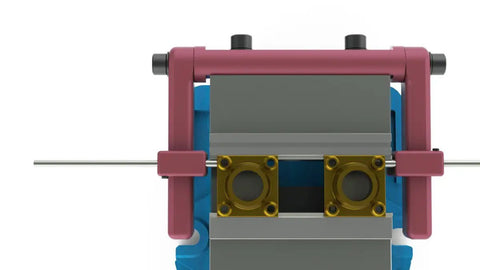 Low Profile Double Side Cnc Milling Vise Stop With Rotating Arm For 6 Inch Jaws hardened steel workholder, top view showing jaw positioning details.