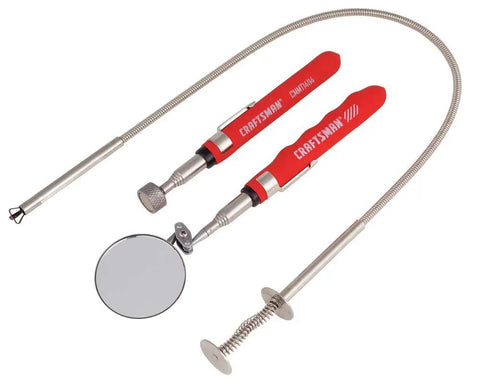 3 Piece Automotive Magnetic Pickup Tool Kit With Flexible Claw And Shaft For Tight Spaces, Lifts Up To 2 Lbs, Handy Mechanic Tools For Grabbing Small Parts In Hard To Reach Areas