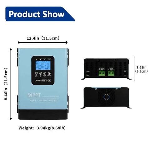 Beast 60 Amp MPPT Solar Charge Controller For 12V To 96V Systems with dimensions and weight details.