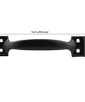 Beefy Black Metal Gate Handles 20 Pack 5.4 Inch Door Pull Handles With Screws For Outdoor Fences Screen Doors Sheds Wooden Doors Rust Resistant Easy Install shown with measurements
