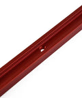 Close-up of Red Aluminum Alloy T Slot Track For Woodworking, 300mm Length Miter Board Guide System