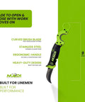 BrushBlade Lineman Knife With Dual Function Cutting Blade And Built In Wire Brush Heavy Duty Pro Grade Utility Tool