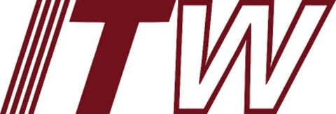 Logo of ITW featuring stylized letters in maroon color, conveying brand identity.