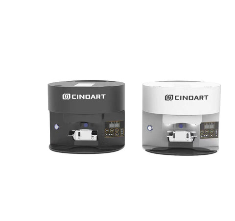 Heavy Duty Automatic Electric Coffee Tamper Station For Commercial Cafe Bars, black and white units with digital controls.