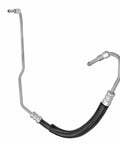 Ford F250 And F350 Super Duty Power Steering Pressure Hose Line Assembly For 2005 2007 With 5.4L 6.0L 6.8L Engines And Hydraulic Brake Booster Replacement Durable OEM Fit Easy Install Direct Bolt On in a coiled design with metal connectors and rubber casing.