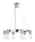 Midtown 6 Light Chandelier In Brushed Nickel Finish With Dope Modern Contemporary Design For Living Room Or Dining Room, 6 Illuminating Heads