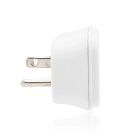 Side view of Triple Outlet Wall Plug Adapter 3 Way Power Splitter Indoor Grounded Outlet Extender Turns 1 Outlet Into 3 White 4 Pack
