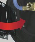 Beefed Up Heavy Duty 20 Gauge Steel Universal Hose Reel Swivel Mount with 140 Degree Pivot Black Powder Coat