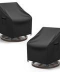 Heavy Duty Outdoor Patio Chair Covers 2 Pack For Swivel Lounge And Rocking Chairs Waterproof Black Fits 30W X 34D X 38.5H