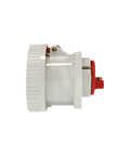 Heavy Duty Female Pin And Sleeve Socket Receptacle 30 Amp 3 Phase 480 Volt IEC R7W IP67 side view showing fitting details.