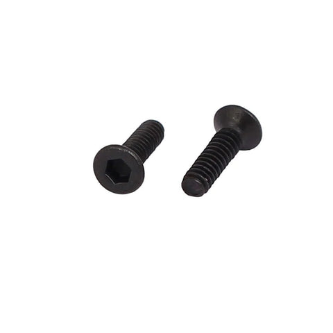 M1.6x6mm Grade 10.9 Countersunk Flat Head Hex Socket Cap Screw Black 50 Pieces Fully Threaded Metal Fastener For Small Projects And Precise Assemblies Pack shown front and side.