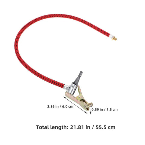 Three Pack Pro Grade Tire Pump Hose Replacement Tubes For Electric Bikes And Motorcycles In Red With Brass Connector
