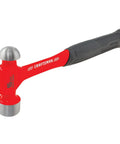16 Ounce Ball Peen Hammer With Anti Vibration Tech Rounded Face Steel Head Slip Resistant Rubber Grip Tempered Face For Durability