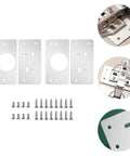 Stainless Steel Hinge Repair Plates Kit With Ten Thickened Metal Mending Brackets With Holes For Cabinets And Furniture Wardrobes