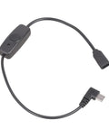 No Stress Type C Extension Cable With Right Angle Plug Fits Snug In Tight Corners For Marathon Gaming And Daily Grind Delivers Smooth 5V 2A Power Without Data Sync Hassle Proven Quality, 34cm black cable.