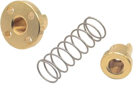 Stainless Steel T8 Threaded Trapezoidal Lead Screw for Stepper Motor Guide Rails 8mm Diameter Built To Last Slick CNC Hardware Easy Install and Precise Fit for Automation Projects 1 Piece brass lead nut set with spring