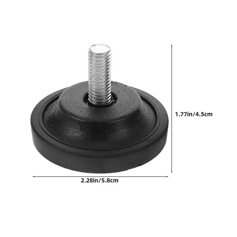 4 Pack Adjustable Swivel Leveling Feet With Anti Slip Rubber Pads dimensions displayed