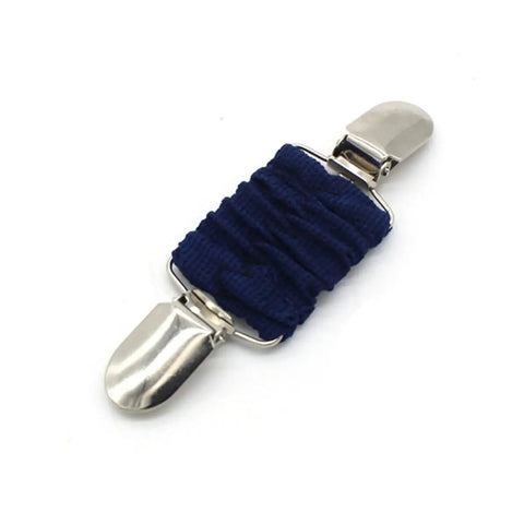 No Sweat Adjustable Spring Loaded Back Cincher Clips For Women quick fix navy fabric and alloy fastener, ideal for skirts and pants.