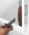 LED Bathroom Mirror With Bluetooth Speakers Frameless Wall Mounted Vanity Mirror Built In Dope Audio with phone and touch controls