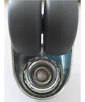 Close-up view of Heavy Duty Twin Caster Wheels with Plate for Furniture Carts showcasing dual black rubber wheels and metal base.