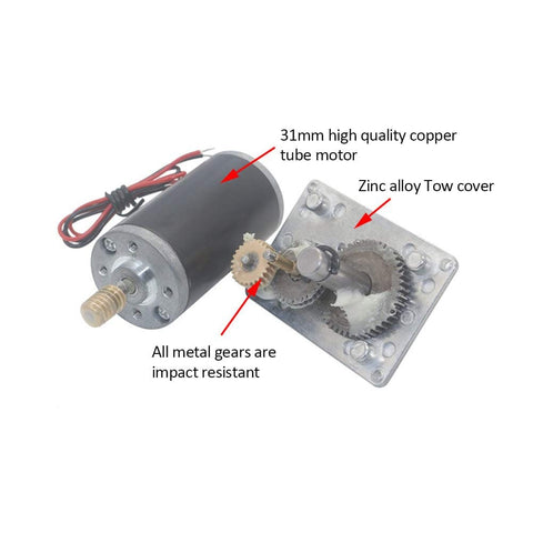 Heavy Duty Reversible Gear Motor 24V 8mm Shaft High Torque Electric Drive for Curtain Machines Advertising Equipment