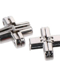 Hidden Cross Door Hinges 180 Degree Concealed Zinc Alloy 2 Pack For Doors And Cabinets Modern Style With Brushed Silver Finish
