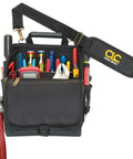 Zippered 21 Pocket Electrician's Tool Pouch for Pros with Pro Grade Build, black durable tool bag with tools.